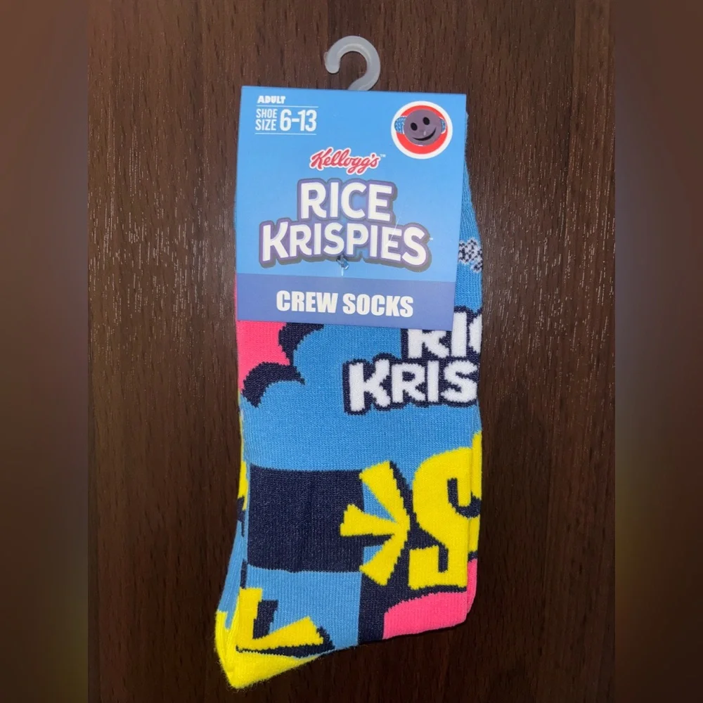 RICE KRISPIES NOVELTY CREW SOCKS NWT MEN’S SHOE SIZE 6-13